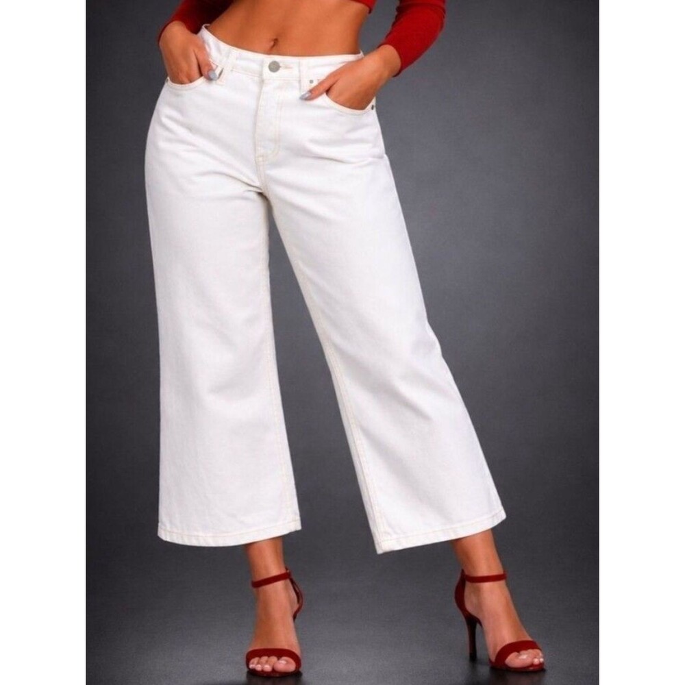Polo Ralph Lauren 31x26 Crop Wide Leg Jeans White  100% Cotton **HOT DEAL**NWT